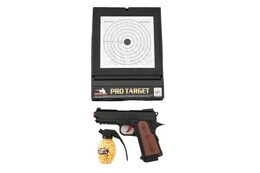 Teddies Pistole  plast na kuličky 6mm s terčem v krabici 45x29x5cm