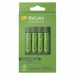 Nabíječka GP Everyday B421 + 4× AA ReCyko 2700 + USB