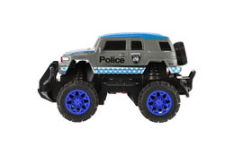 Teddies Auto RC policie terénní plast 16cm na baterie v krabici 19x14x13cm