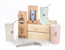 Eko kelímek G21 beECO Latte 450 ml, modrý