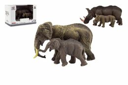 Teddies Zvířátka safari ZOO 14 cm sada plast 2 ks 2 druhy v krabičce 16x11x9,5cm