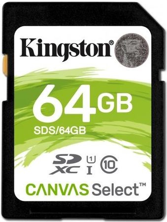 Paměťová karta Kingston Canvas Select SDXC 64GB UHS-I U1 (80R/10W)