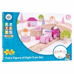 Bigjigs Rail Dřevěná vláčkodráha osmička pro princezny 35 dílů