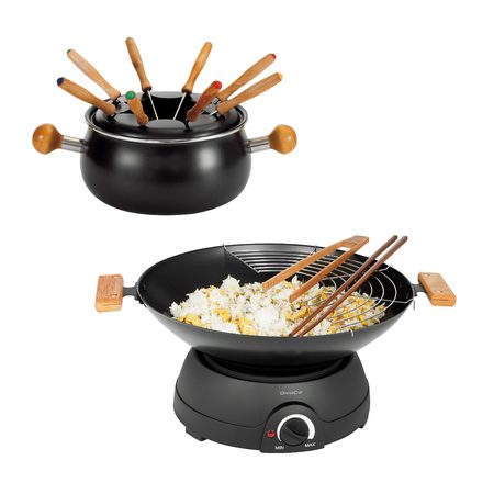 Domoclip DOM194 - Multifunkční wok set 2 v 1, fondue a elektrický wok.
