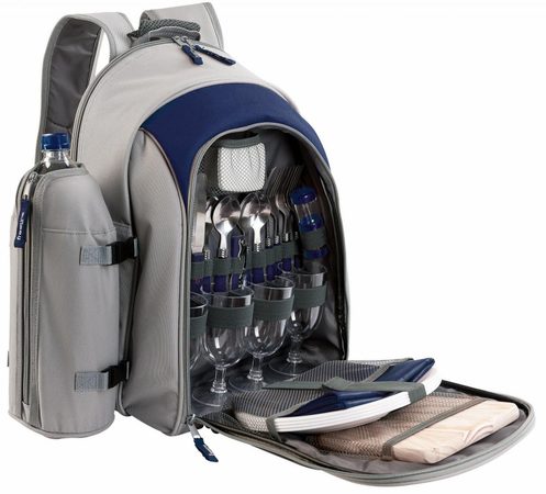 BeNomad SE970B - Piknikový batoh s příslušenstvím pro 4 osoby, modro-šedý