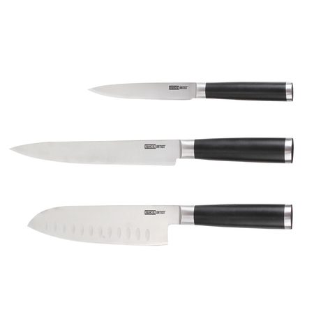 Kitchen Artist MEC115 - Sada 3 japonských nožů v dřevěné dárkové sadě.