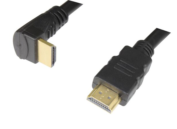 Úhlový propojovací kabel  HDMI A - HDMI A M/M, úhlový konektor 90°, 5m VIGAN