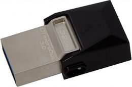 Flash USB Kingston DataTraveler Micro Duo 3.0 32GB OTG MicroUSB/USB 3.0 - černý