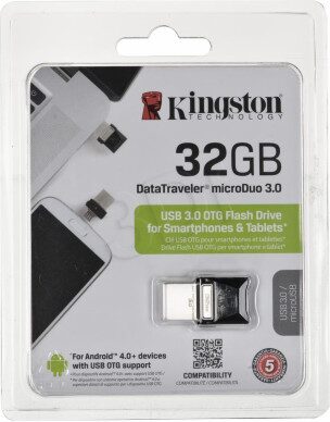 Flash USB Kingston DataTraveler Micro Duo 3.0 32GB OTG MicroUSB/USB 3.0 - černý