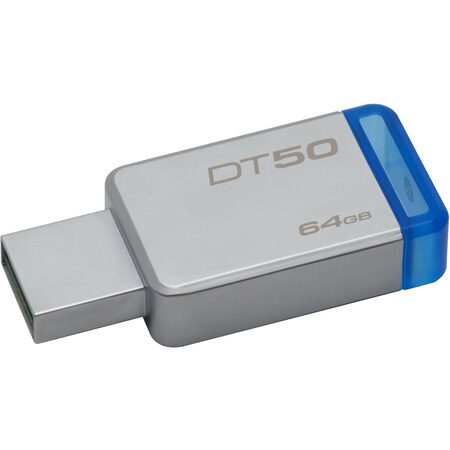 Flash USB Kingston DataTraveler 50 64GB USB 3.0 - modrý/kovový