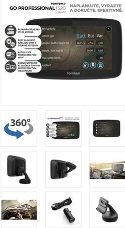 Navigace TomTom GO Professional 520 EU, Wifi, LIFETIME mapy