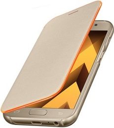 Pouzdro na mobil flipové Samsung Neon flip na Galaxy A8 2018 (EF-FA530P) - zlaté