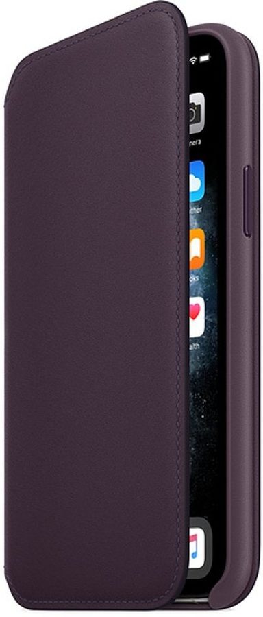 Pouzdro na mobil flipové Apple Leather Folio pro iPhone 11 Pro - lilkové