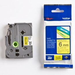 Páska Brother TZE-S651, 24mm, žlutá/černá, adhezivní, laminovaná, délka 8m