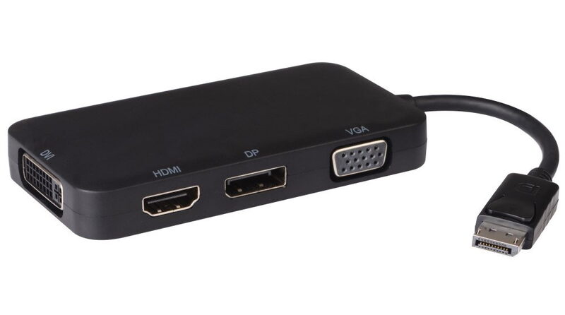 Adaptér DisplayPort - DP + HDMI + DVI + VGA 1080p, 4K*2K