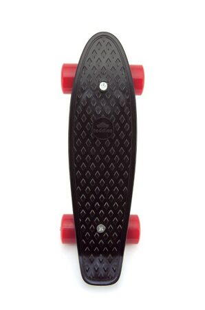 Teddies 49474 Skateboard - pennyboard 43cm, nosnost 60kg plastové osy, černá, červená kola