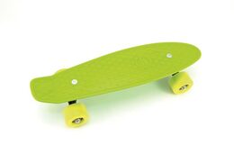 TEDDIES GREEN Skateboard - pennyboard 43cm, nosnost 60kg plastové osy, zelená, žlutá kola