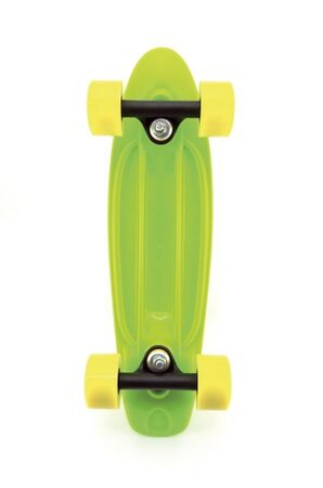 TEDDIES GREEN Skateboard - pennyboard 43cm, nosnost 60kg plastové osy, zelená, žlutá kola