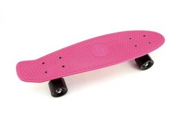 Skateboard - pennyboard 60cm nosnost 90kg, kovové osy, růžová barva, černá kola