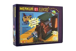 Stavebnice MERKUR E1 elektřina, magnetizmus v krabici 36x28x8cm