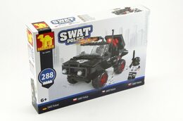 Stavebnice Dromader SWAT Policie Auto 288ks plast v krabici 35x25x5,5cm