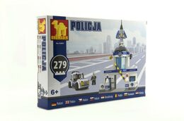 Stavebnice Dromader Policie Stanice+Auto 279ks v krabici 32x22x5cm