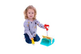 Teddies Uklízecí sada/uklízečka s košem plast 7ks