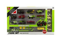 Teddies Sada farma 22 ks plast/kov Zemědělské stroje se zvířátky asst 2 druhy v krabici 53x31x5cm