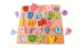 Bigjigs Baby Dřevěné puzzle Abeceda malá písmena