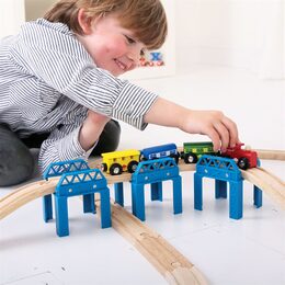 Bigjigs Rail Dřevěné koleje set mostní konstrukce