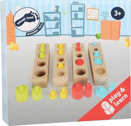 small foot Dřevěná vkládací závažíčka barevná