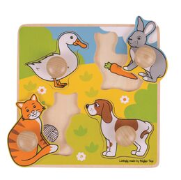 Bigjigs Toys Vkládací puzzle domácí zvířátka