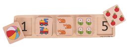 Bigjigs Toys Vkládací puzzle počítání, 5 dílků