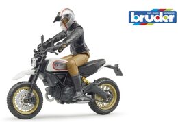 Bruder 63051 BWORLD Motocykl Scrambler Ducati Cafe Racer s jezdcem