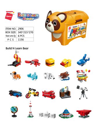 Qman Build N Learn 2906 Stavební box medvídek