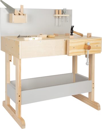small foot Dětský pracovní stůl šedý s nářadím