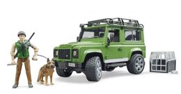 Bruder LAND ROVER DEFENDER s figurkou myslivce, psa a příslušenstvím