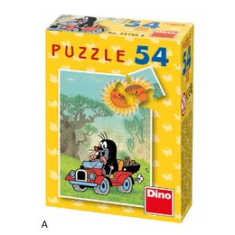 Minipuzzle Dino Krtek 19,8x13,2cm 8 druhů 54 dílků v krabičce 9x7x3cm 40ks v boxu