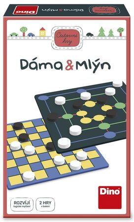 Dáma a Mlýn 2v1 cestovní společenské hry v krabičce 11,5x18x3,5cm