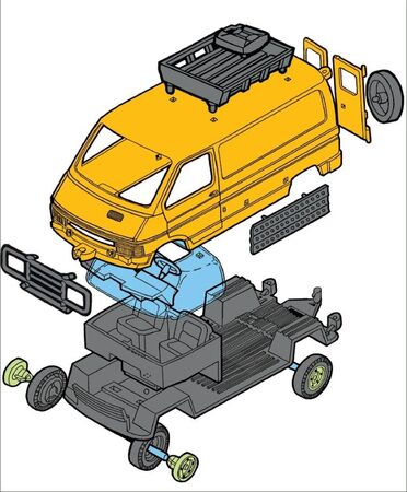 Stavebnice Monti 04 Kenya Safari  Renault Trafic 1:48 v krabici 22x15x6cm
