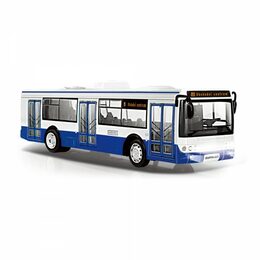 Rappa autobus česky mluvící plast 28cm modrý volný chod na bat. se světem se zvukem v krab. 33x11x10cm