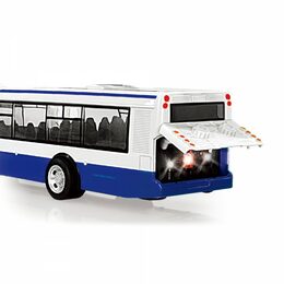 Rappa autobus česky mluvící plast 28cm modrý volný chod na bat. se světem se zvukem v krab. 33x11x10cm