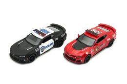 TEDDIES Auto Chevrolet Camaro 13 cm policie/hasiči kov asst 2 barvy na zpětné na