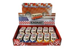 Teddies Autobus Kinsmart Volkswagen Classical kov 13 cm na zpětné natažení žluto/bílá