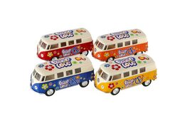 Teddies Autobus Kinsmart Volkswagen Classical kov 13 cm na zpětné natažení žluto/bílá