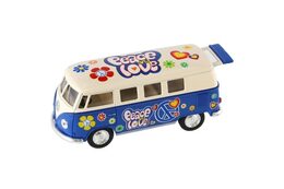 Teddies Autobus Kinsmart Volkswagen Classical kov 13 cm na zpětné natažení žluto/bílá