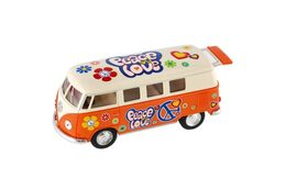 Teddies Autobus Kinsmart Volkswagen Classical kov 13 cm na zpětné natažení žluto/bílá