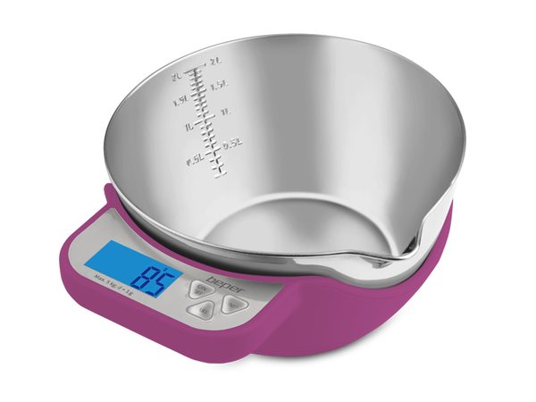 BEPER 90114-F elektronická nerezová kuchyňská váha do 5kg, fialová