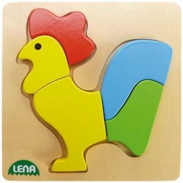 Lena Dřevěné puzzle kohout