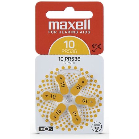 AZ10/PR536 ZINK AIR 6PK MAXELL